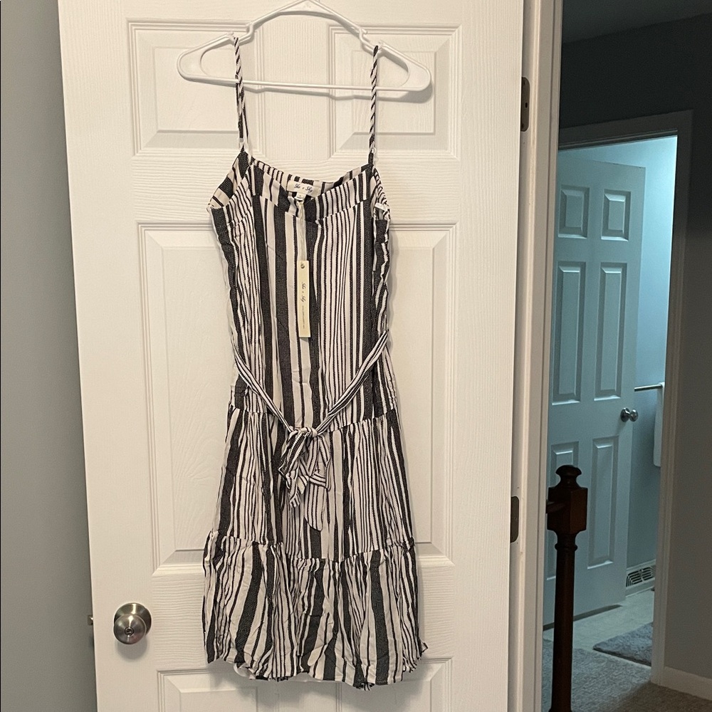 She and Sky Black and White Striped Dress